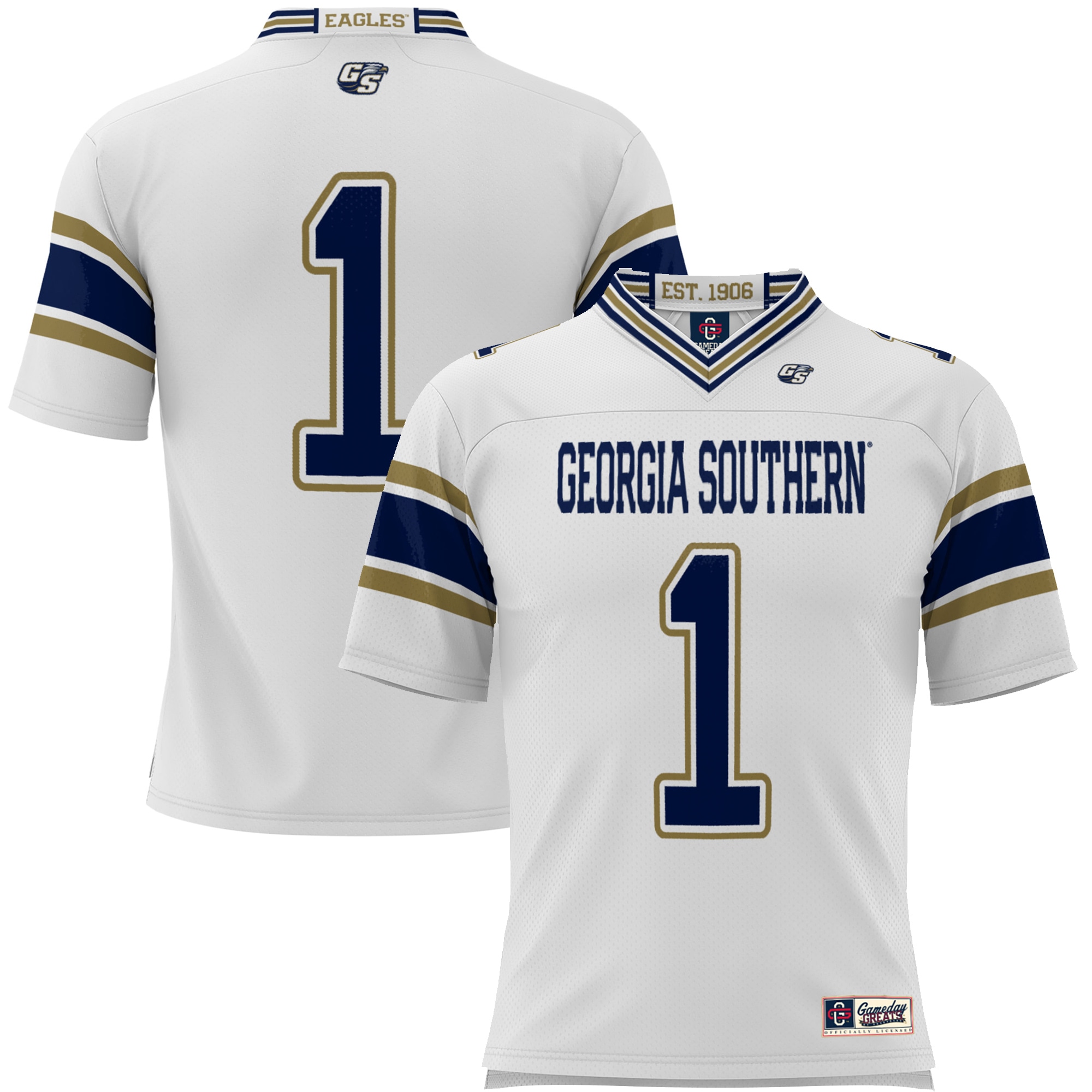 #1 Georgia Southern Eagles GameDay Greats Youth Endzone Football Jersey - White