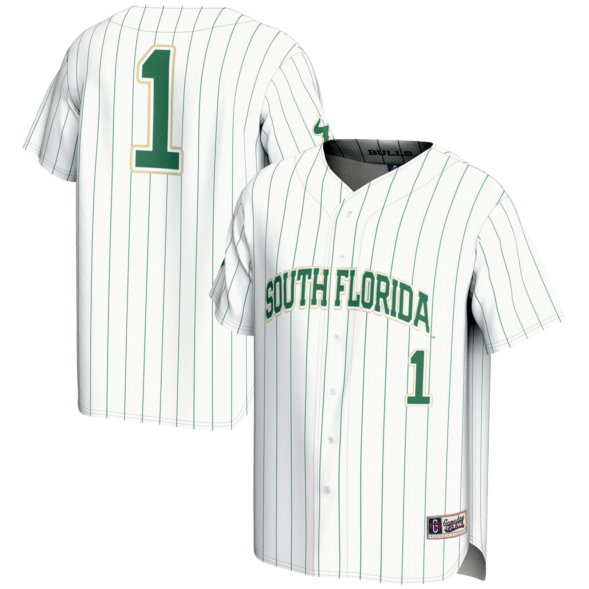 #1 South Florida Bulls GameDay Greats Lightweight Baseball Fashion Jersey - White
