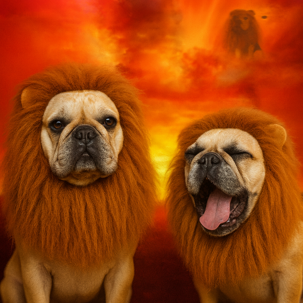 French Bulldog Roaruff Frenchie Lion Mane Costume – Halloween Headgear