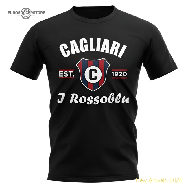 Cagliari Established Football T-Shirt (Black) Classic Football Kit