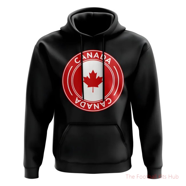 Men Canada Football Badge Hoodie (Black)