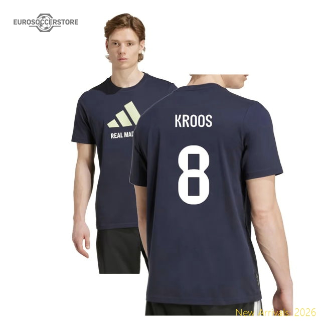Popular 2025-2026 Real Madrid Seasonal Graphic Tee (Legend Ink) (Kroos