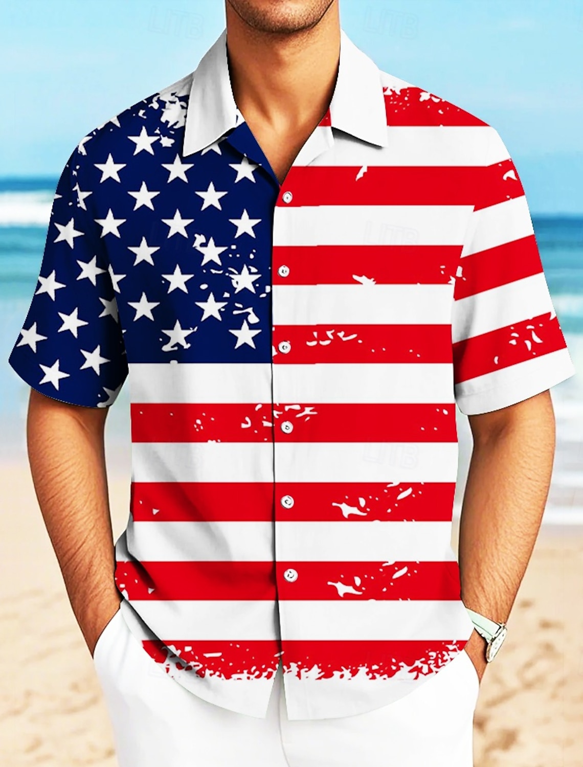 Men's 4th of July U.S. 250th Anniversary Eagle US Flag Shirt Button Up Shirt Short Sleeve Vintage Retro Outdoor Holiday Summer Spring Turndown 3D Print Collared Shirts White 1 White White 2