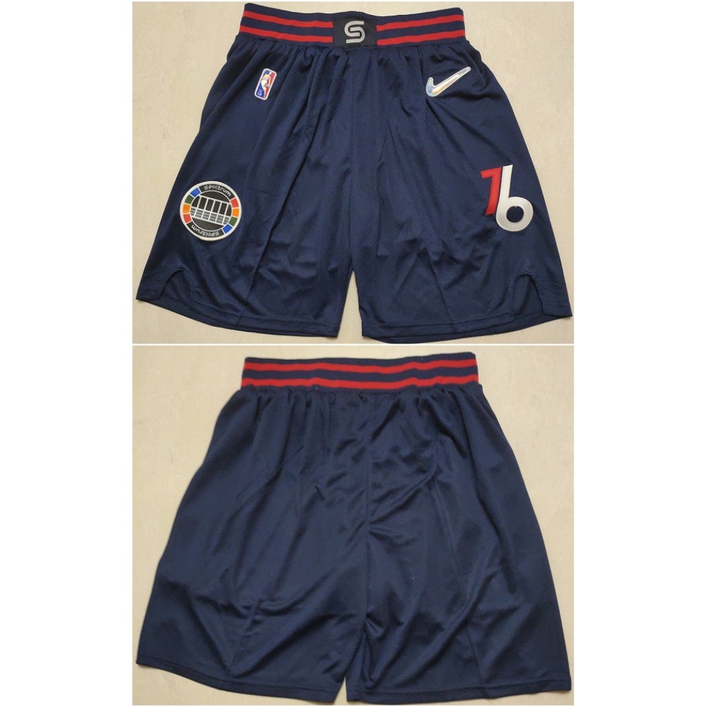 Men's Philadelphia 76ers Navy 75th Anniversary Shorts (Run Small)