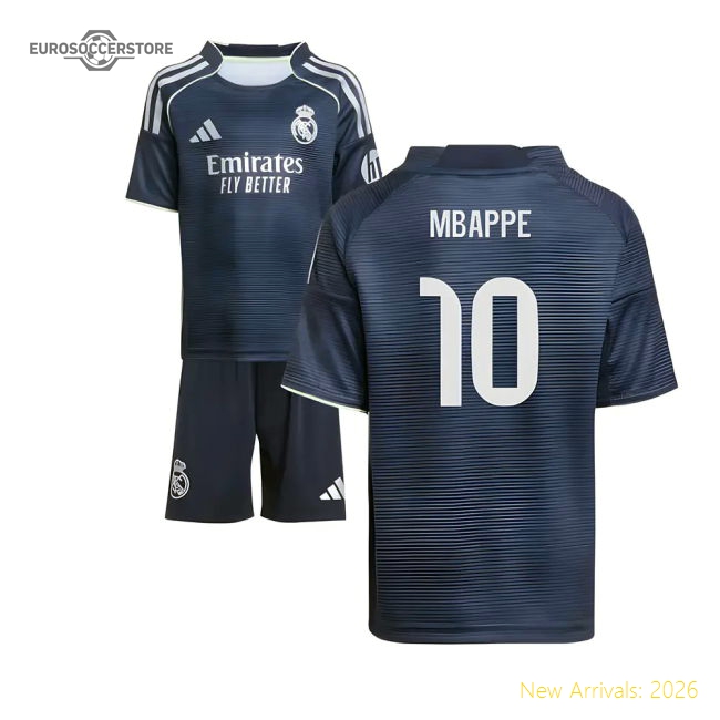 Trending 2025-2026 Real Madrid Away Mini Kit (Mbappe 10)