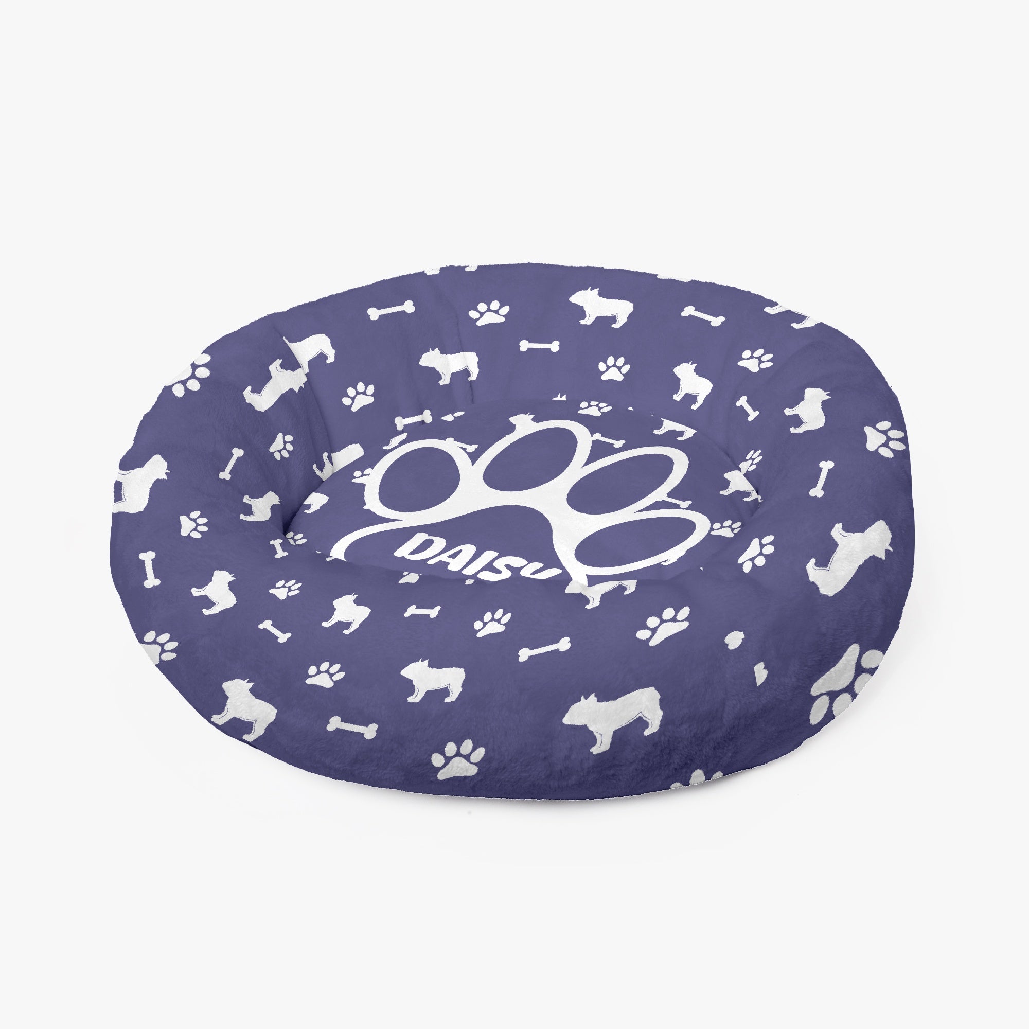 ROY - Custom Cloud-Comfort Frenchie Bed | Personalized Anti-Anxiety Donut Bed for French Bulldogs
