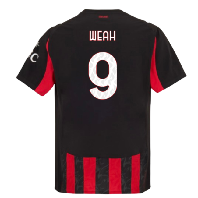 Licensed Acm Ac Milan Authentic Home Shirt Weah #9 Professional Gr...