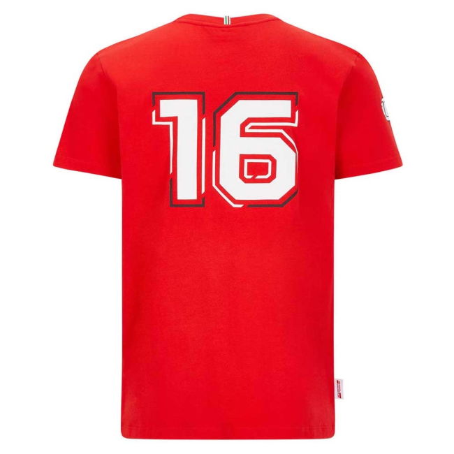 Authentic Ferrari Charles Leclerc Driver Tee (Red) National Team Je...