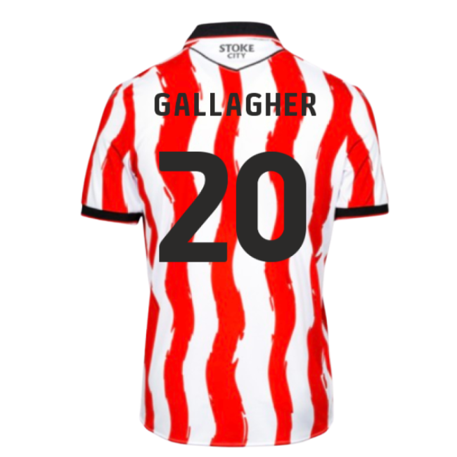Top Tier Football Stoke City Home Shirt Gallagher #20 2025-2026 Ca...