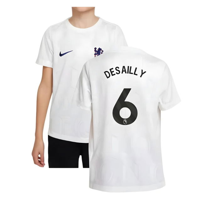 Chelsea Chelsea Pre Match Shirt White Kids Desailly #6 Official Li...