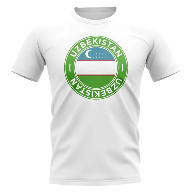 Uzbekistan Football Badge T-Shirt (White)