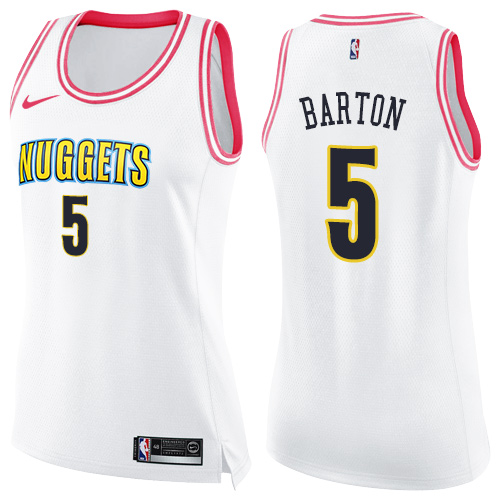 DEN White Nike D. Nuggets #5 NBA Jersey Game Day Wear Premium Quality