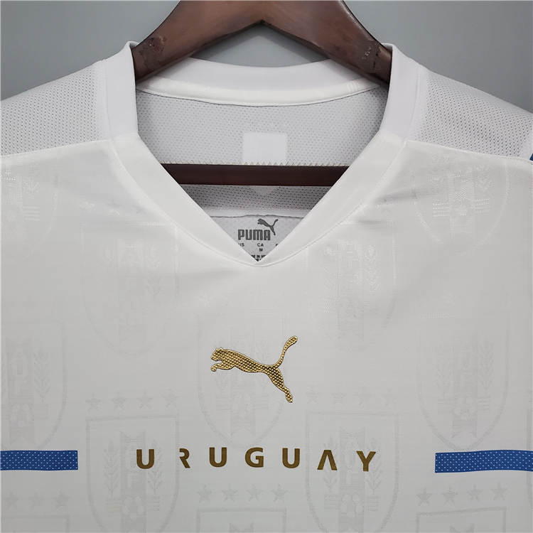 Uruguay 2021 Away Kit White Soccer Jersey Football Shirt - Official