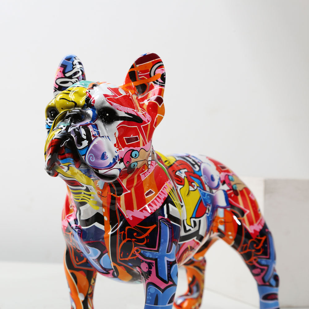 Resin Colorful French Bulldog Statue
