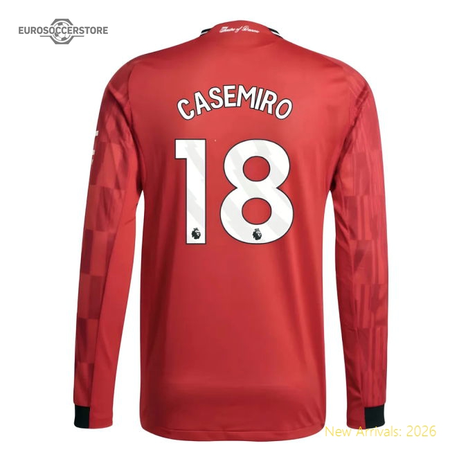Premium 2025-2026 Man Utd Authentic Long Sleeve Home Shirt (casemiro
