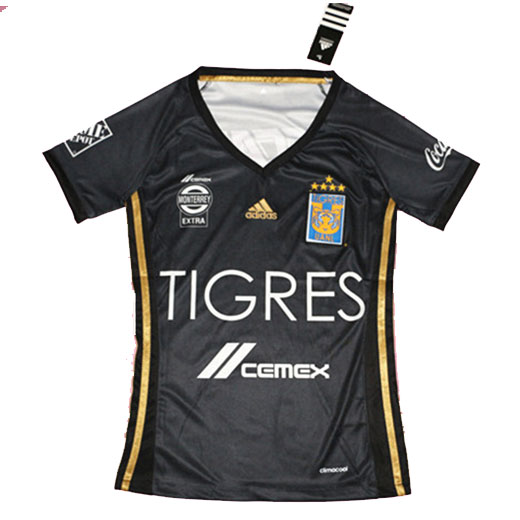 Premium Quality Women's Tigres UANL Away 201718 Black 6 starsSoccer