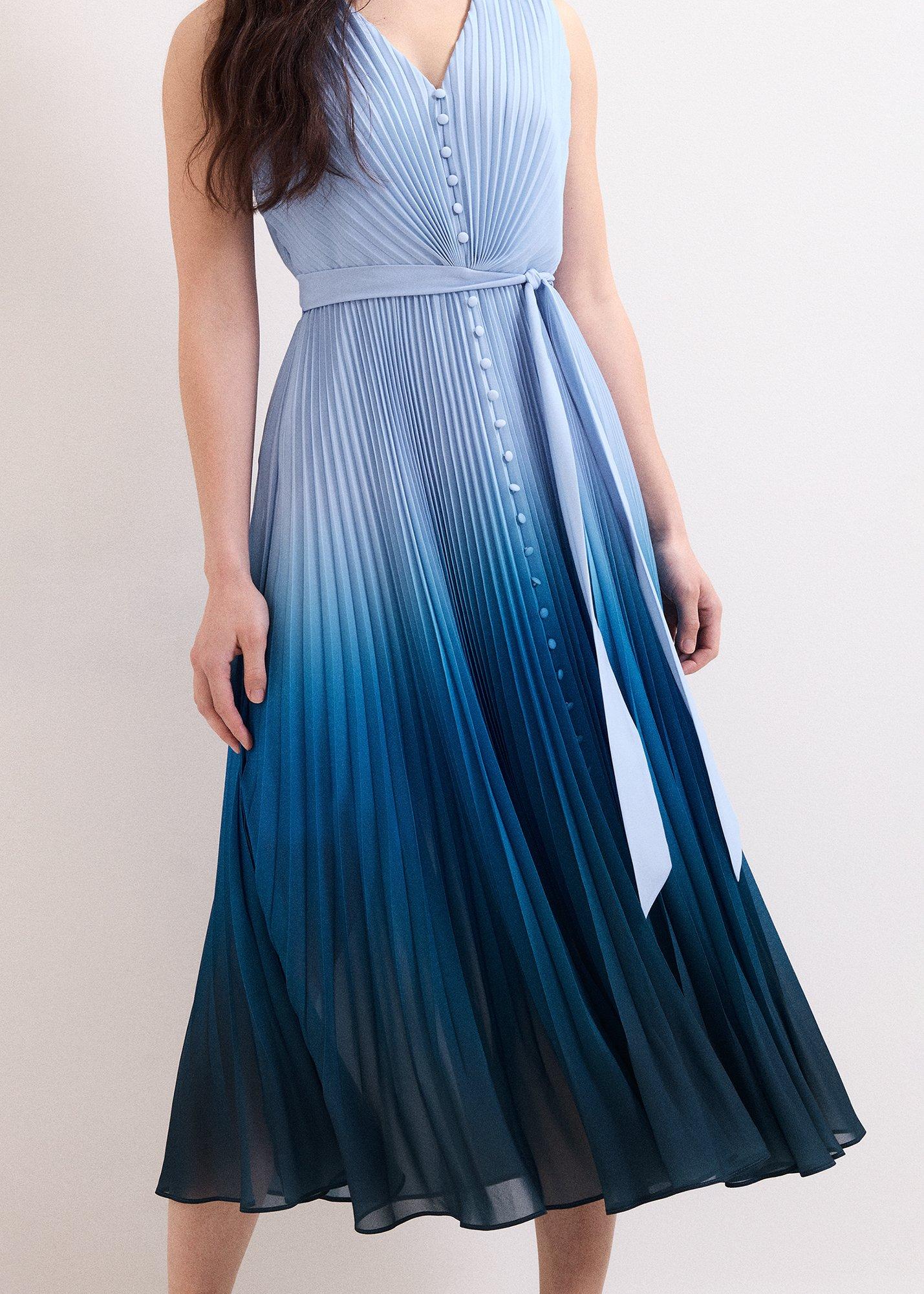 Mira Blue Ombre Sleeveless Dress