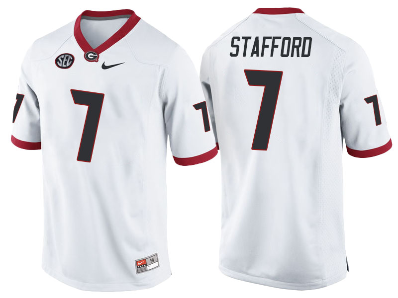 Men's UGA Bulldogs White 2024 college football Matthew Stafford #7