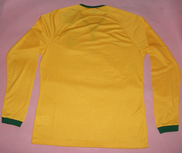 2014 World Cup Brazil Home Long Sleeve Yellow Jersey Shirt - World
