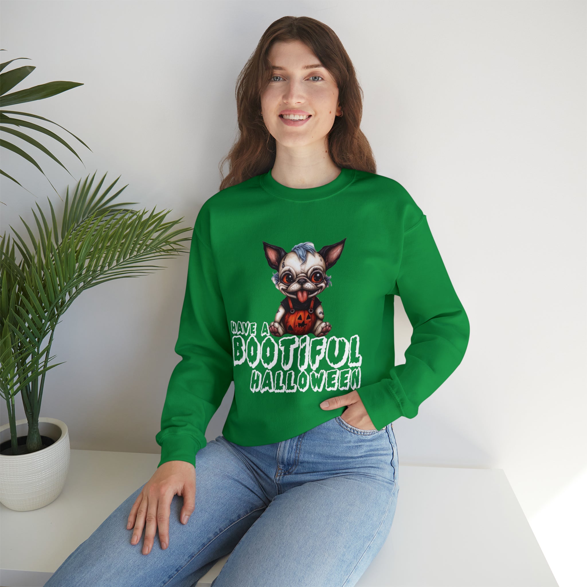 Minimal-Aesthetic Bootiful Halloween Unisex Sweatshirt for Pet Durable