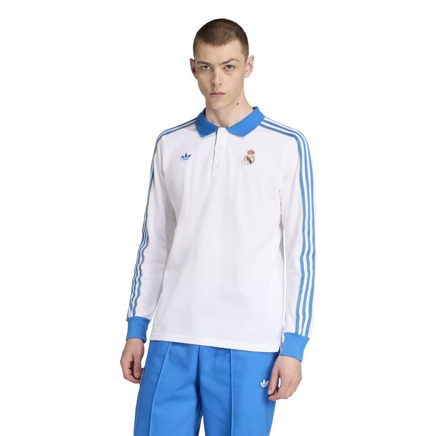 Real Madrid Polo Terrace Icons - White/Blue Bird Long Sleeves