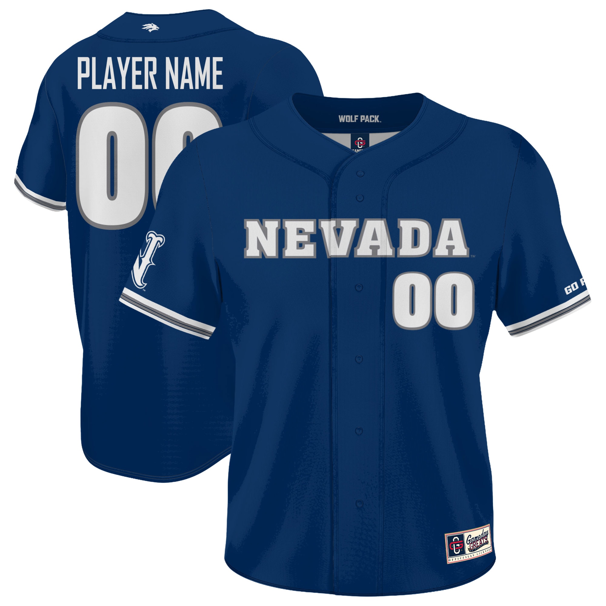 [NJP] Women's Nevada Wolf Pack GameDay Greats Lightweight Collegiate Baseball NIL Pick-A-Player Fashion Jersey - Navy