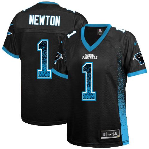NFL C P Panthers #1 Cam Newton Black Elite Jersey - Authentic Quality