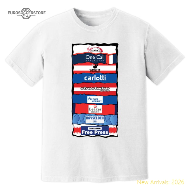 Premium Doncaster Sponsor History T-shirt (white) - Premium Quality