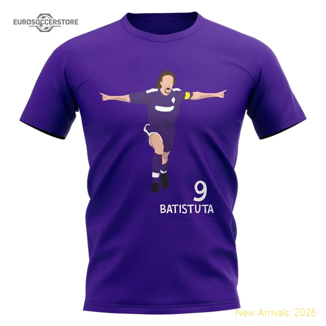 Official Gabriel Batistuta Fiorentina Player Graphic T-Shirt (Purple)