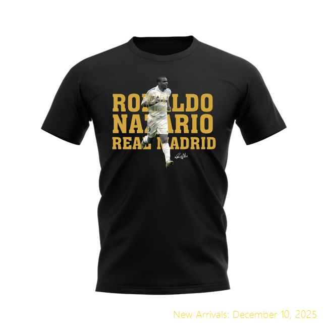 Top Grade RM Ronaldo Nazario Real Madrid Player Tee (Black) -