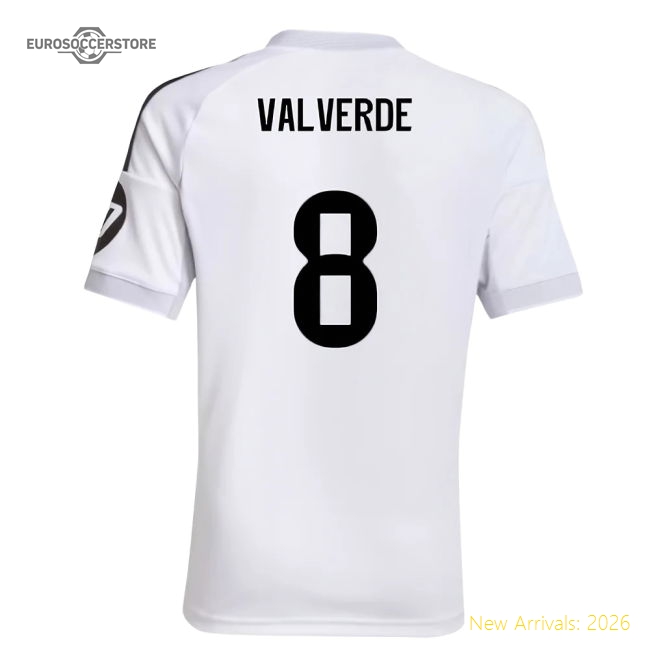 High-Quality 2025-2026 Real Madrid Home Shirt (Kids) (Valverde 8)