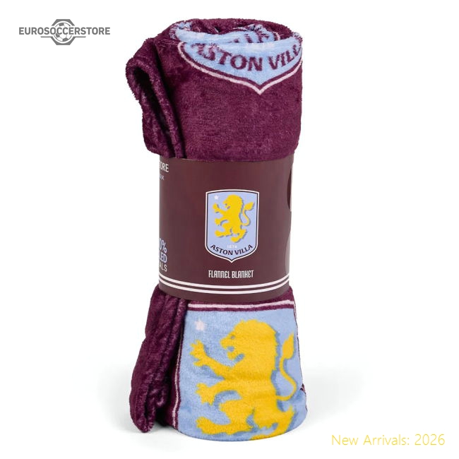 Authentic Aston Villa Fc Multi Crest Fleece Blanket - Premium Quality