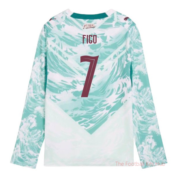 2026-2027 Portugal Long Sleeve Away Shirt (Kids) (Figo 7)
