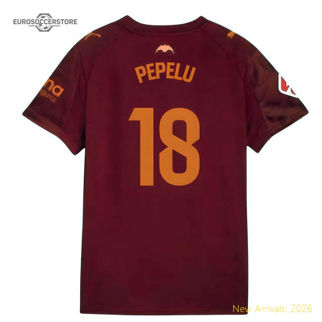 2025-2026 Valencia Away Jersey Shirt (Pepelu 18) Fan Edition