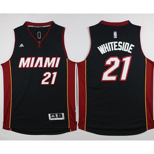 Black MIA Miami Heat #21 Breathable Jersey Quality NBA Fan Apparel