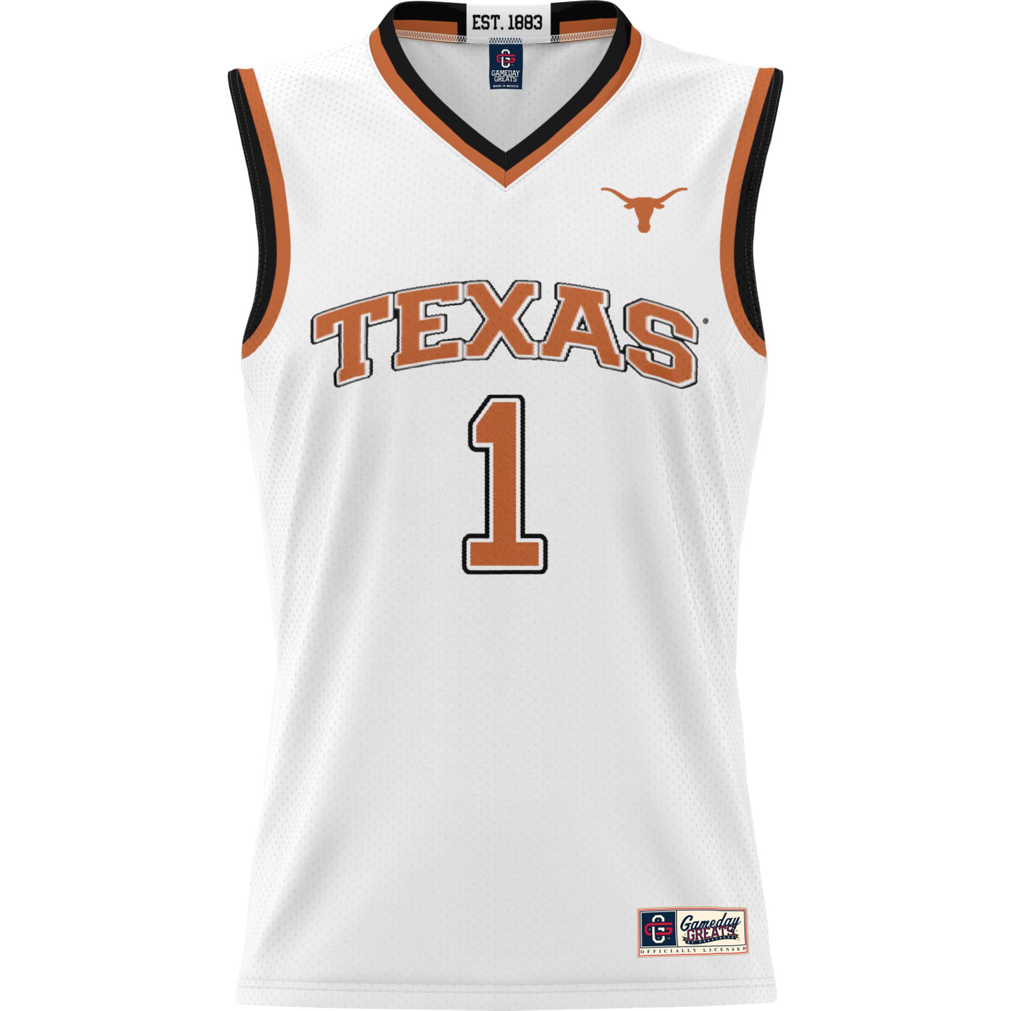 [DDG] Texas Longhorns GameDay Greats Replica Lightweight Basketball Jersey - White