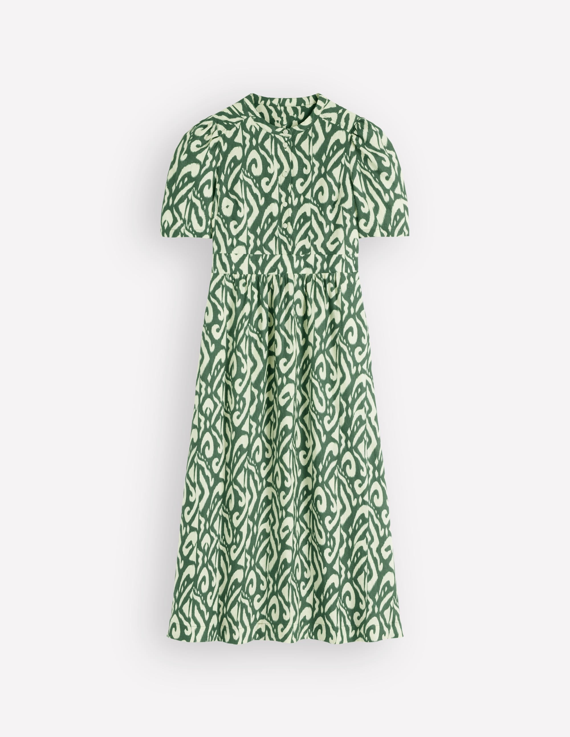 Ivy Placket Linen Midi Dress