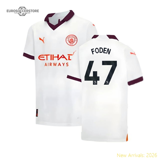 Official 2023-2024 Man City Official Road Shirt Kids FODEN 47