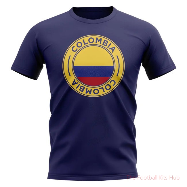 Colombia Football Badge T-Shirt (Navy)
