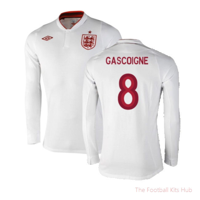 England 2012-13 Long Sleeve Home Shirt (L) (Fair) (Gascoigne 8)