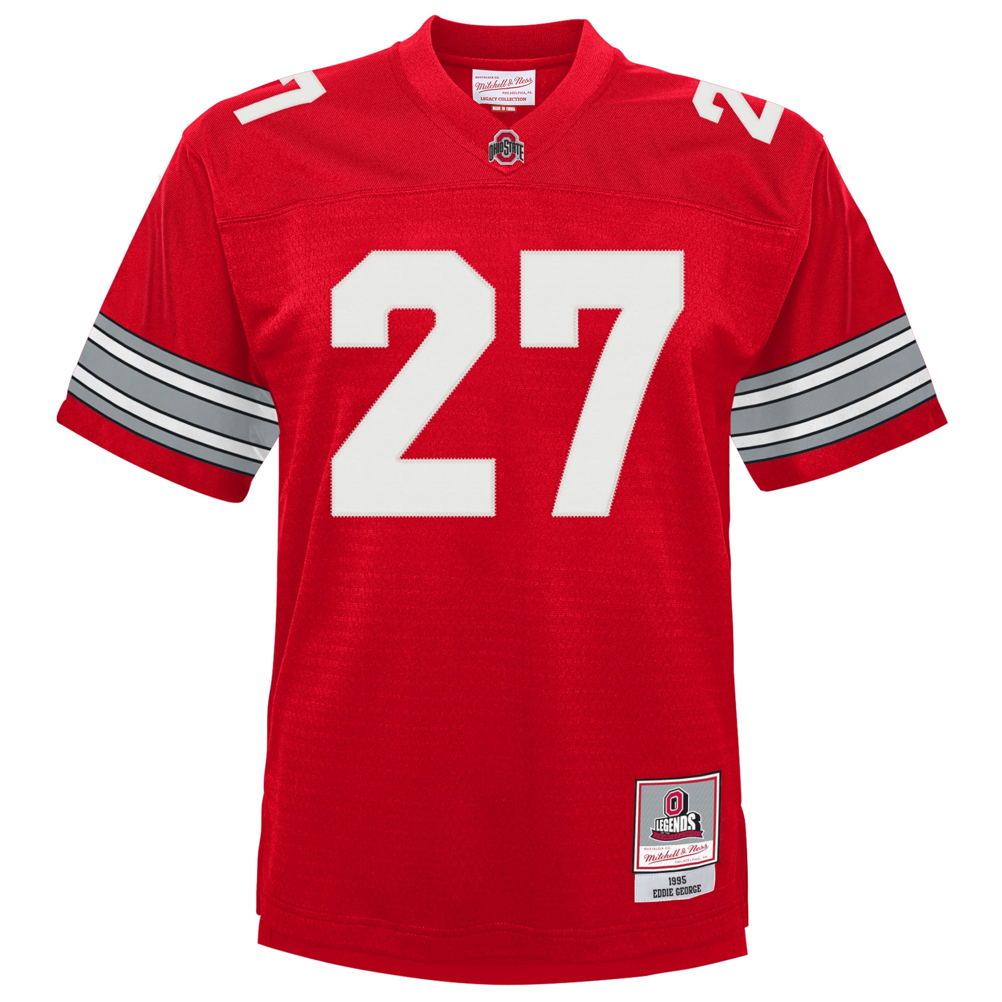 Youth Mitchell & Ness Eddie George Scarlet Ohio State Buckeyes Throwback Football Jersey