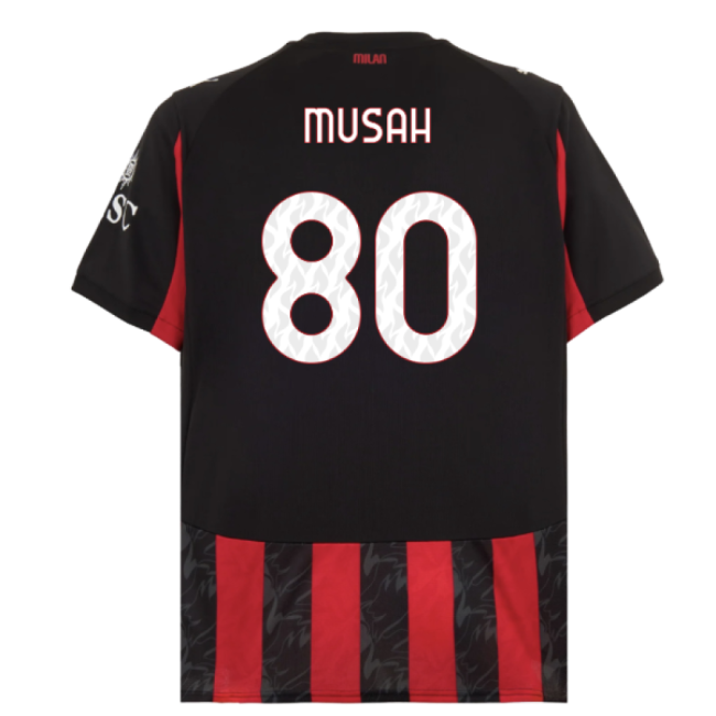 Premium Quality Acm Ac Milan Home Shirt Musah #80 Fresh Look Repli...