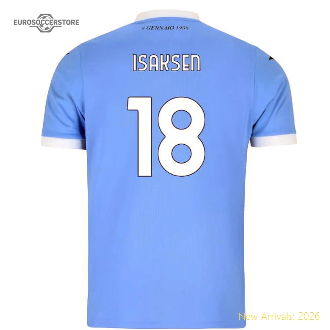 Official 2025-2026 Lazio Home Shirt (Kids) (Isaksen 18)