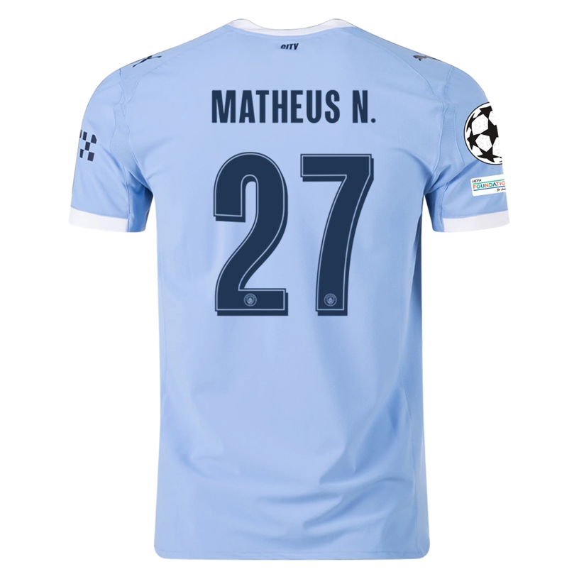 Manchester City Blue/White) 2025-2026 UCL Home Jersey – Authentic Shirt