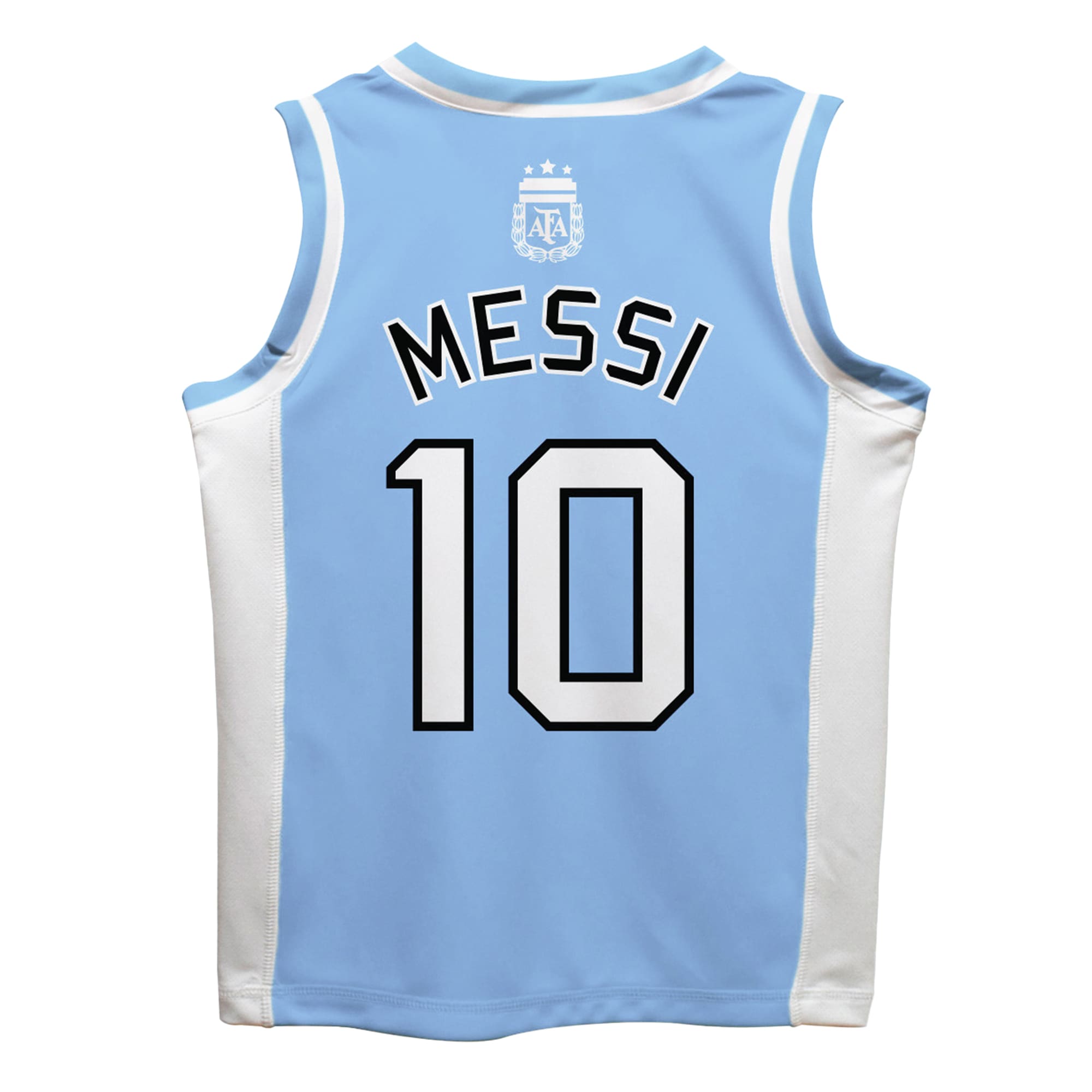 [SJH] Lionel Messi #10 Argentina National Team Vive La Fete Mesh Basketball Jersey - Light Blue