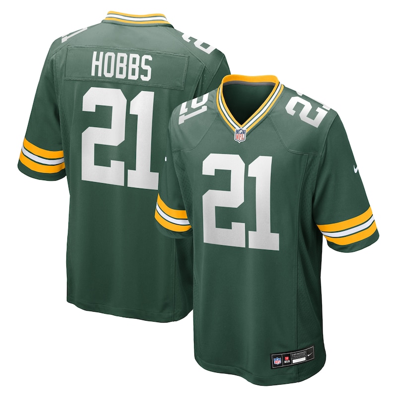 None Nate Hobbs Record-Breaker GB Packers Premium Material Jersey