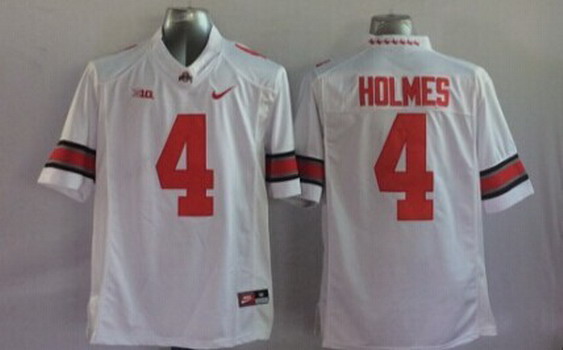 authentic Men's OSU Ohio Santonio Holmes #4 White 2014 Football Jersey