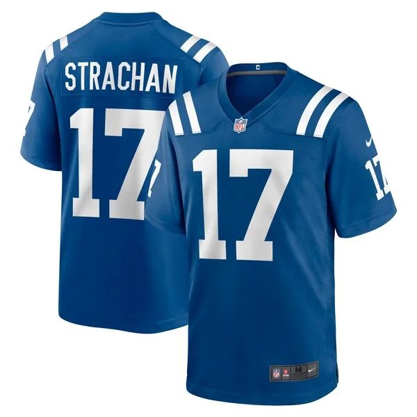 None Mike Strachan Game Jersey - Royal | NFL Player Jersey | NFL Footb