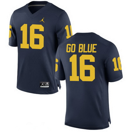 Men's Michigan UM Blue 2024 college football None #16 match worn