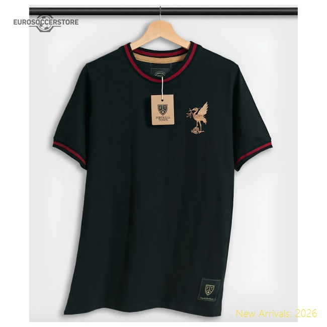 Official Liverpool The Bird Black Retro Football Shirt - Premium